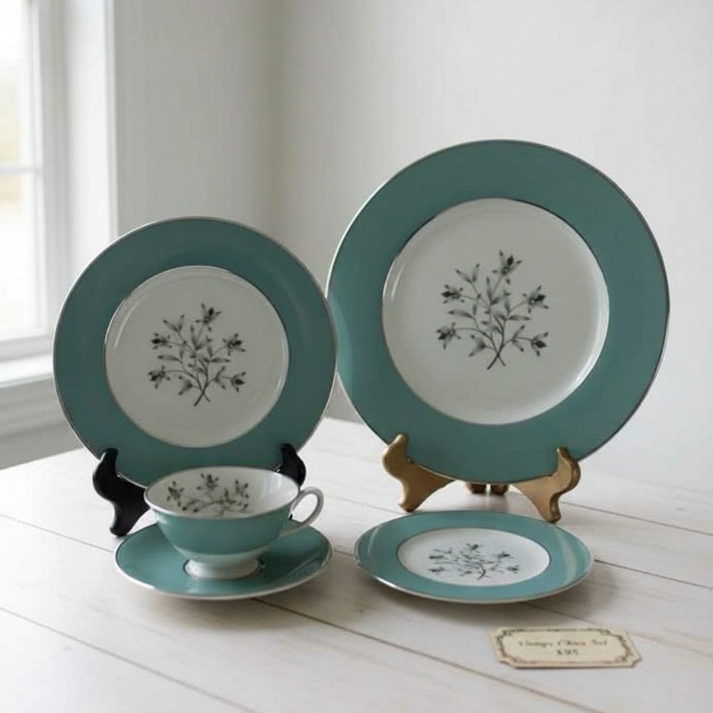 LENOX KINGSLEY X- 445 MADE IN USA COLLECTIBLE 5 PIECES DINNERWARE FOR 1